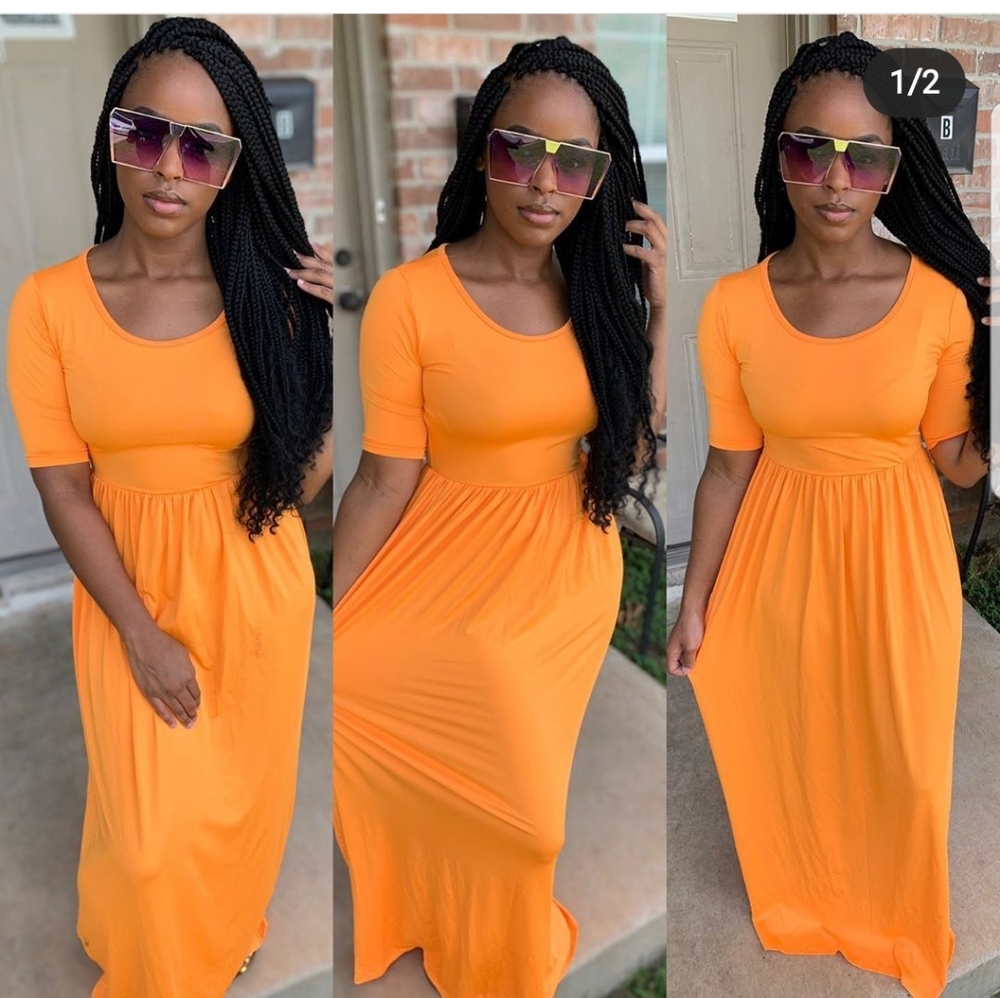 Peach maxi dress